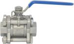 Female Thread 1/2" Full Port Ball Valve 3 Piece Stainless Steel 316 NPT WOG1000