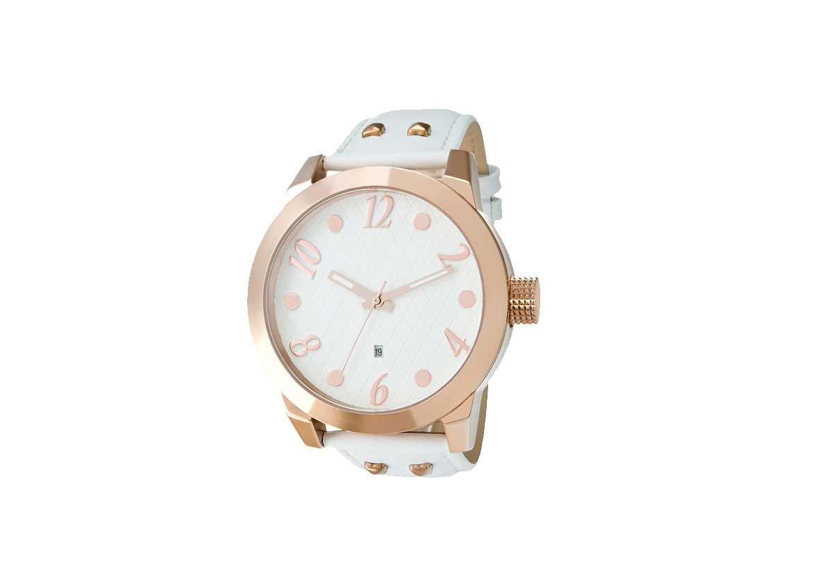 10ATM Quartz Stainless Steel Watch 24mm Genuine Leather Strap Women Usage