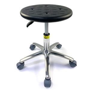 Quality Round Black Four Holes Polyurethane Esd Chairs With Wheels wholesale