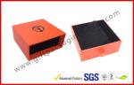 Bright Orange Embossed Paper Jewellry Gift Boxes with Black Aluminum Foil