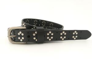 Quality Genuine Leather Womens Studded Belt Silver Buckle Color FK11925 For Young Lady wholesale