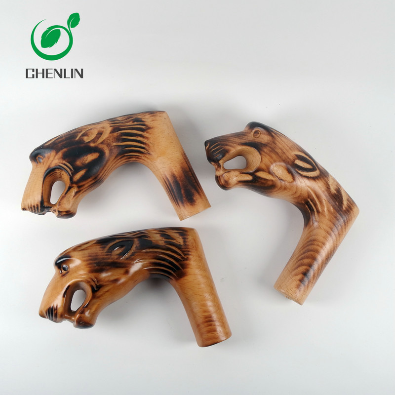 Carved umbrella with black walnut and beech handle wood handle black umbrella with hook handle