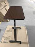Stainless Steel Adjustable Overbed Tray With Wheels Brake Rolling Laptop Bed