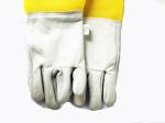 High quality white sheepskin beekeeping gloves with yellow soft ventilated