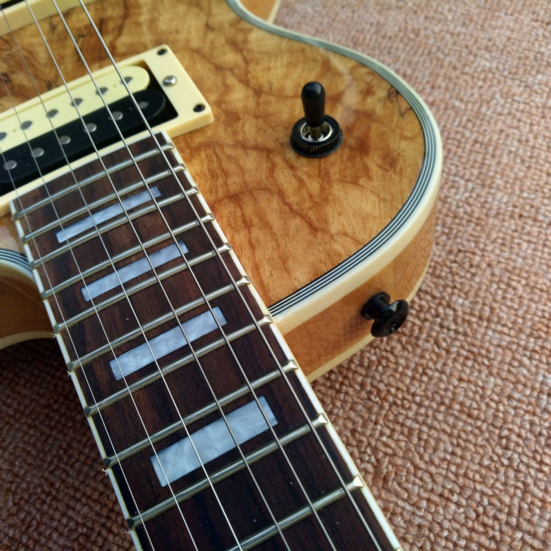 Custom Shop Wooden Solid spalted tree wood Electric Guitar Top Musical instruments