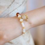 Mystic Mermaid Glass Friendship Bracelet With 8 Mm Frosted White Glowing