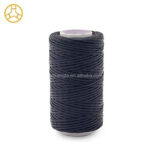 Quality Black 50m 100% Polyester 150D Hand Stitched Leather Flat Wax Thread with Dyed Pattern wholesale