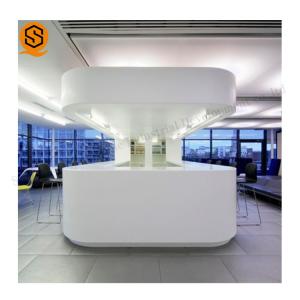 Quality 5m Solid Surface Reception Desk Airport Front Desk Fire Resistant wholesale