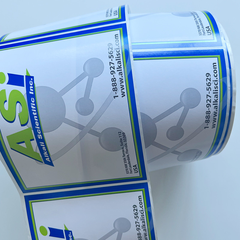 Custom Printing Vinyl Label Sticker Synthetic Paper Die Cut Roll For Labelling Machine