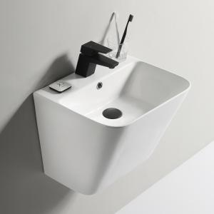 Quality Household Bathroom Washing Porcelain Wall Mount Sink White With Tap Hole wholesale
