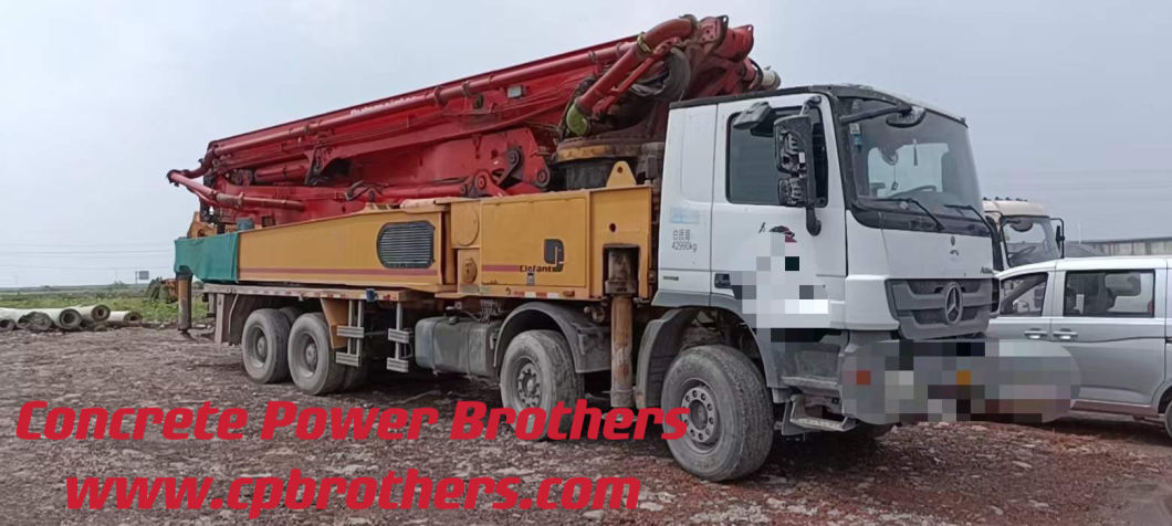 Putzmeister 56m Benz Machinery Concrete Equipment Concrete Placing Boom Pumping Machine Second Hand Truck Mounted Concrete Pump Cost Price