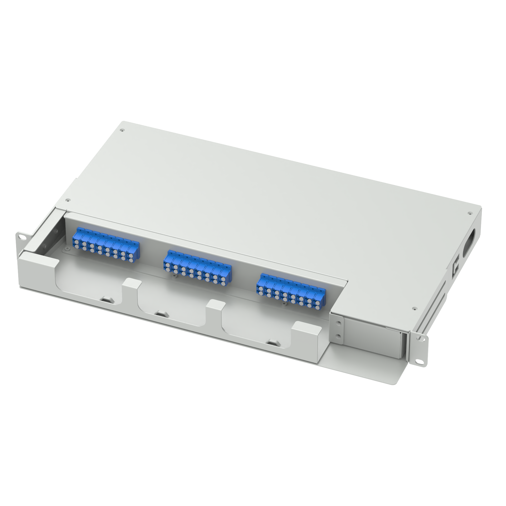 24 Cores Fiber Optic Equipment 19 Inch Swing Patch Panel LC UPC Type for FTTX ODN