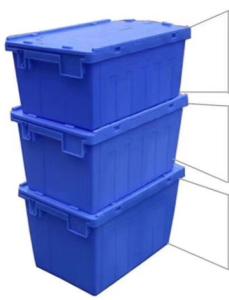 Quality Customized Logo Printing Plastic Attached Lid Containers / PP Tote Boxes wholesale