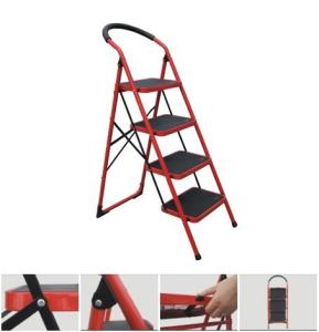 Quality CE Red 130cm 4 Rungs Steel Step Ladder wholesale