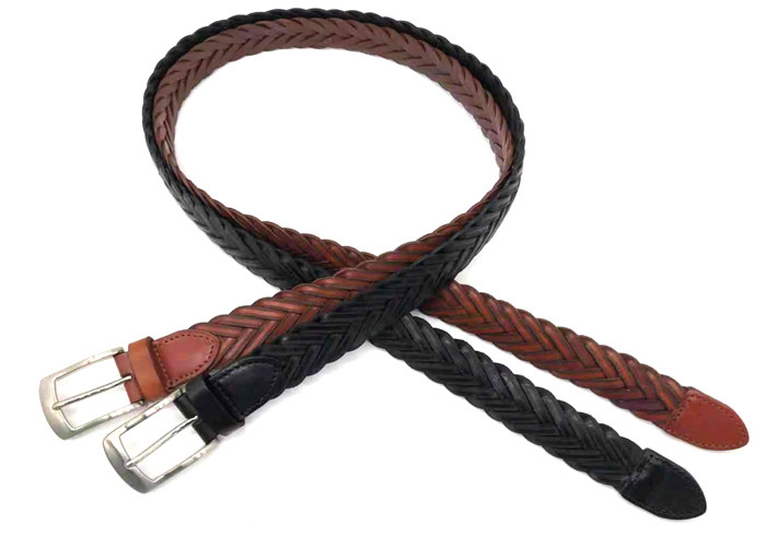 Custom Braided Woven Womens Genuine Leather Belt