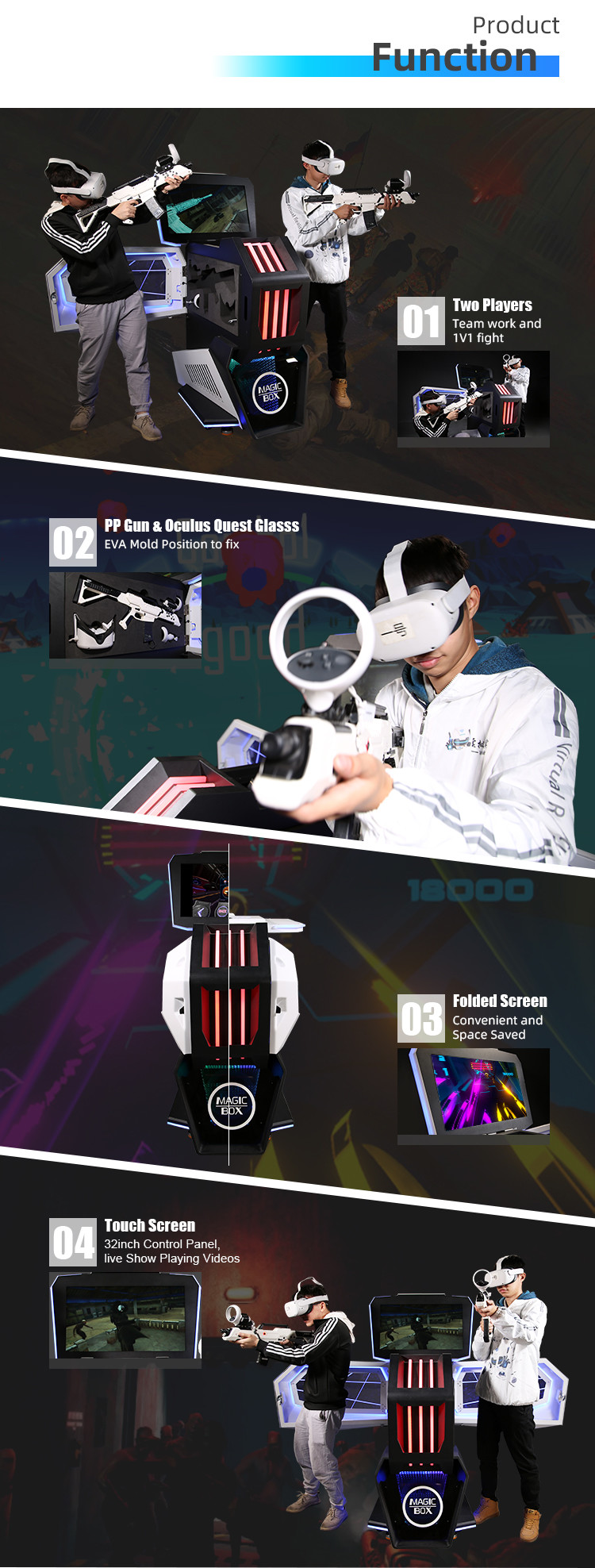 Magic Box VR Gun Simulator RAM 8G 1.5KW Arcade Machine Simulator