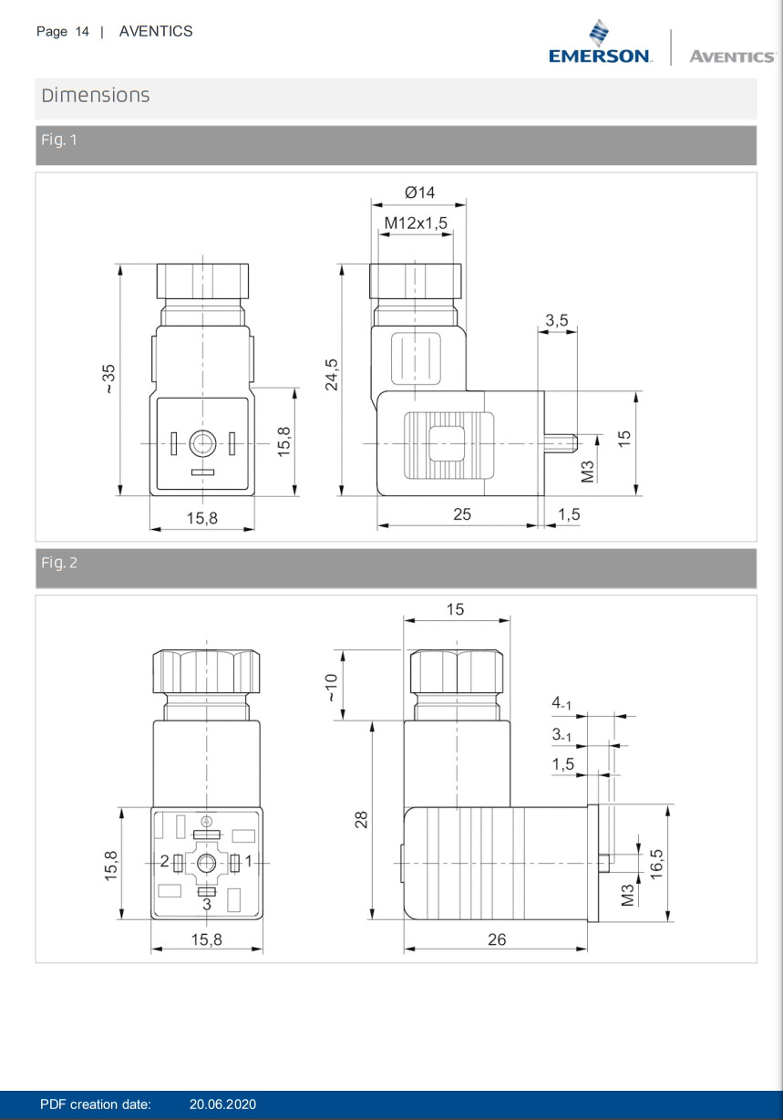 AVENTICS Series Valve Plug Connector Series CON-VP Industry Standard