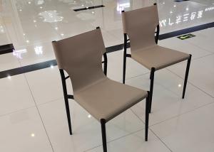 Quality Ergonomic Backrest Grey Pu Dining Chairs Waterproof Saddle Leather wholesale