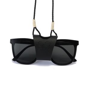 Quality OEM Leather Sunglasses Holder With Necklace Rope Leather Glasses Strap wholesale