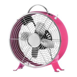 Quality Pink Personal 9 Inch Retro Metal Fan 2 Speed ETL 60Hz 4 Aluminium Blade wholesale