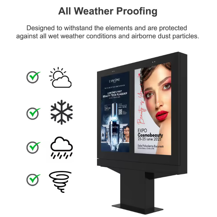 Drive-Thru Kiosk Self-Driving Ordering Digital Signage 55 Inch Dual Screen Weatherproof Outdoor Drive-Thru Ordering Machine