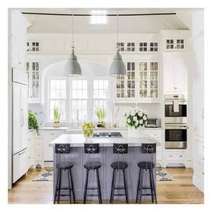Quality Sell White Aluminium Framed Glass Top Modular Kitchen Cabinets with MDF Door Material wholesale