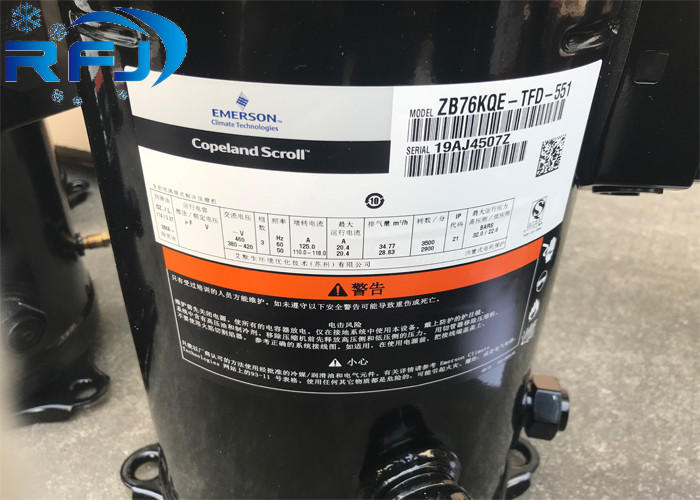 ZB Scroll Medium Temp Refrigeration Scroll Compressor 3PH 10hp ZB76KCE-TFD 551 For Chiller