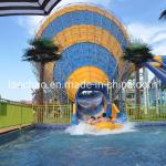 Colorful Aqua Amusement Park Equipment Fiberglass Big Trumpet Water Slide