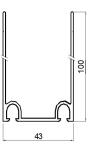 7000mm length Aluminum Door Profile Anodized / Ral9010 / Ral9011