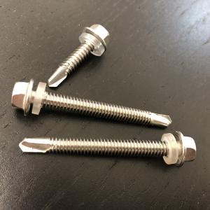 Quality Stainless Steel 410 Hex Head Self Drilling Screws M5.5 X 50mm With Rubber Washer wholesale