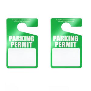 Quality Green Parking Permit PVC Hang Tag Waterproof Durable Tag for Car wholesale