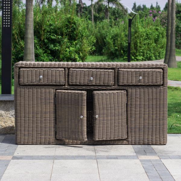 Classic Design Furniture 100% Handwoven Outdoor Tall Table and Chair Set with