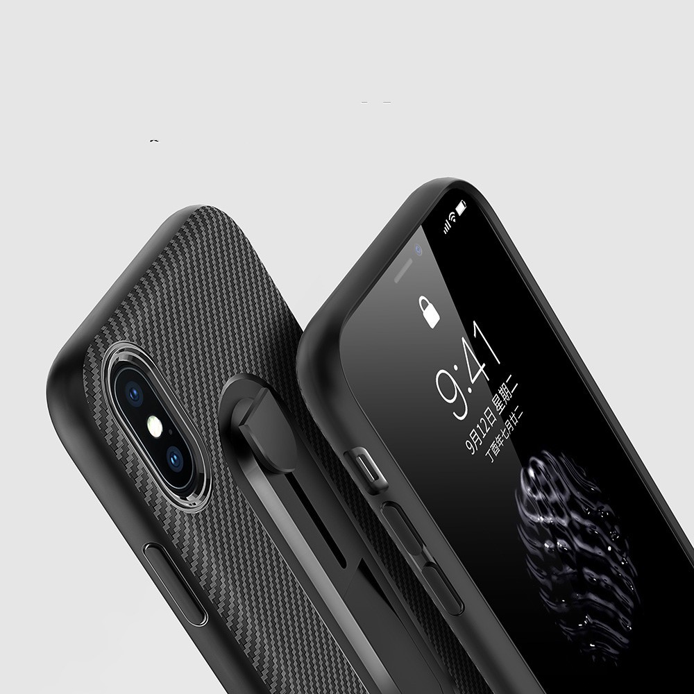Color Red Carbon Fiber Invisible Kickstand TPU Case Back Cover For IphoneXS IphoneXR IphoneXS MAX Iphone8 Iphone7 Plus