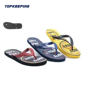 Quality Men PVC Top PE Small Heel Flip Flop Slippers White Big Label wholesale