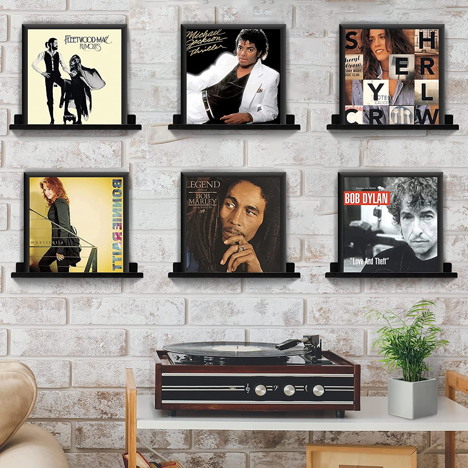 Metal Vinyl Record Shelf Wall Mount Decor Standard Design for Music Records Collector