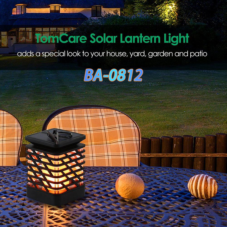 Outdoor Hanging LED Solar Flame Lights Decorative Party For Garden Landscape