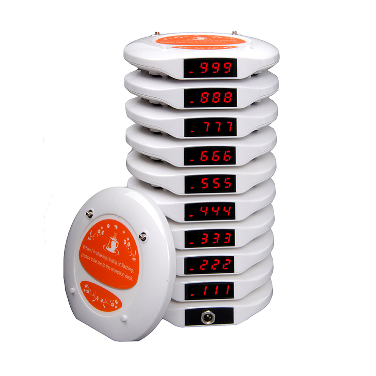 Wireless cafe and bar ordering service queue call pager system