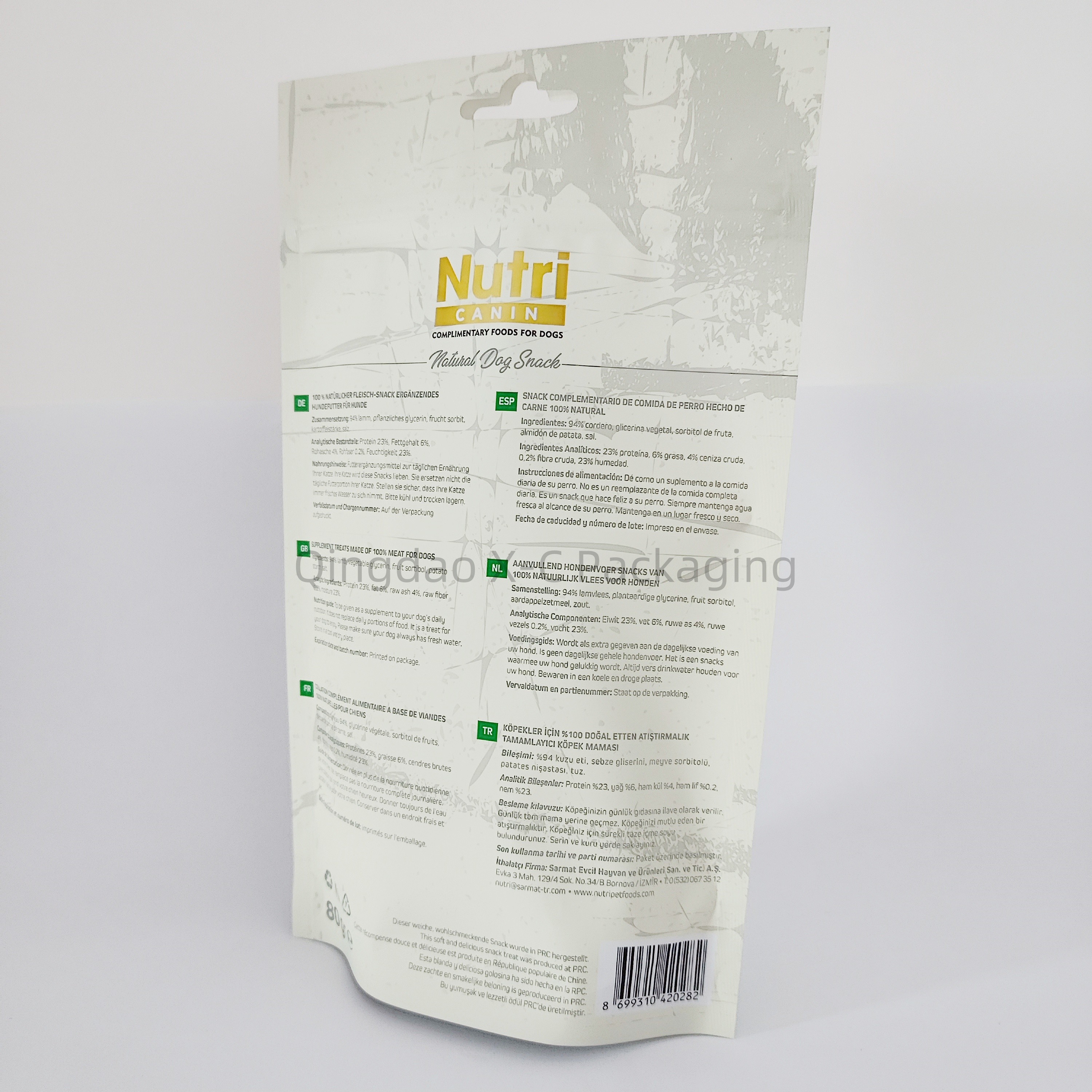 Pet Food Stand Up Pouch Bags With Window Recyclable Ziplock Wholesale With BRC