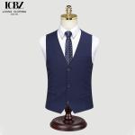 Dark Blue Single-Breasted Suit Vest for Professional Formal Occasions and