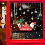 Living Room Bedroom Holiday Christmas Window Stickers Ransferable Glue