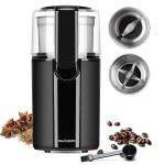 Easy Clean Detachable Home Electric Coffee Grinder Removable Cup Stainless Steel
