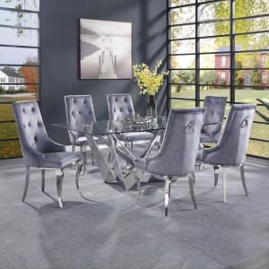 Quality 78x40x30inch Tempered Glass Dining Table Luxury Room Furniture wholesale