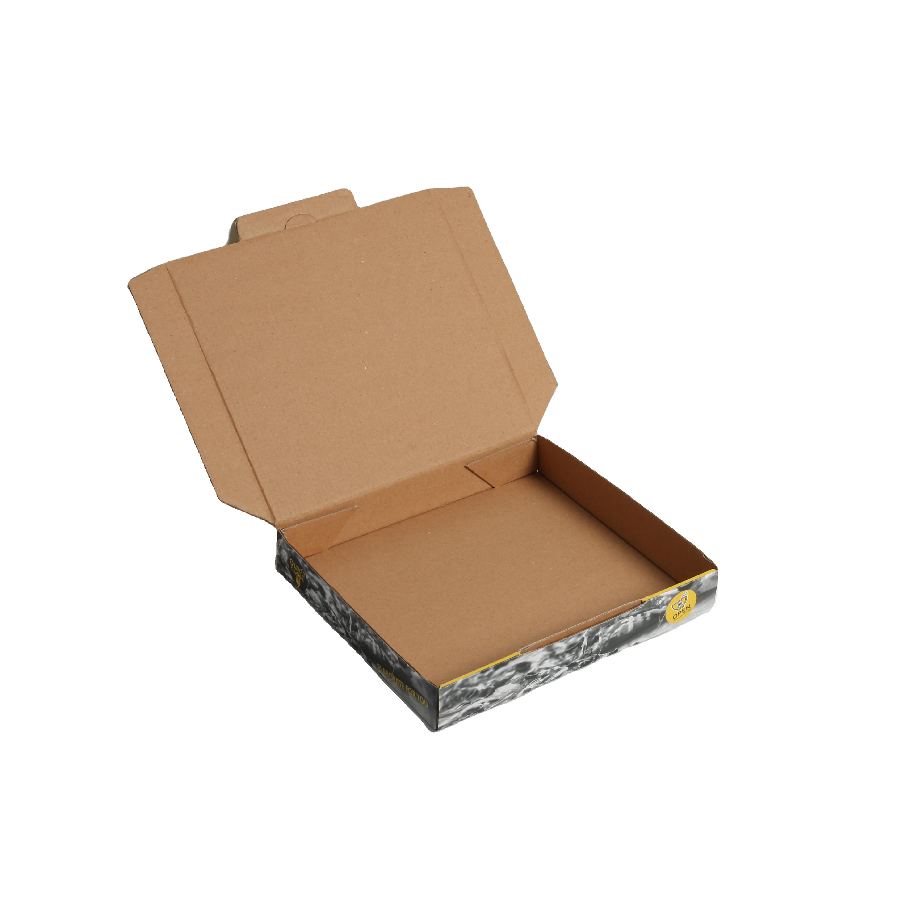 Matt Lamination Brown Kraft Paper Pizza Box For Food Packaging Custom Shaped