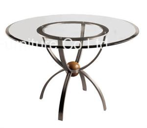 Quality Stainless Steel Leg Round Commercial Restaurant Tables Modern Glass Top wholesale