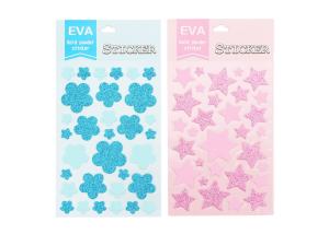 Quality Glitter Decorative Kids Sticker Printing , Pink EVA Custom Puffy Stickers wholesale
