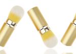 Yellow And White Synthetic Hair Retractable Makeup Brush Set