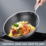 High Capacity Stovetop Frying Pan Kitchen Non Stick Stainless Steel