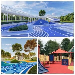 Quality Customized Durable 1mm Thick EPDM Rubber Flooring Colorful Granules Kids Runway wholesale