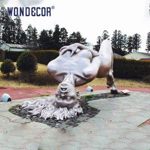 Quality Outdoor Park Large Cast Stainless Steel Sculpture Metal Reclining Naked Beauty wholesale