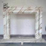 White Marble Fireplace Mantel Stone Carving Fireplace Surround European Style
